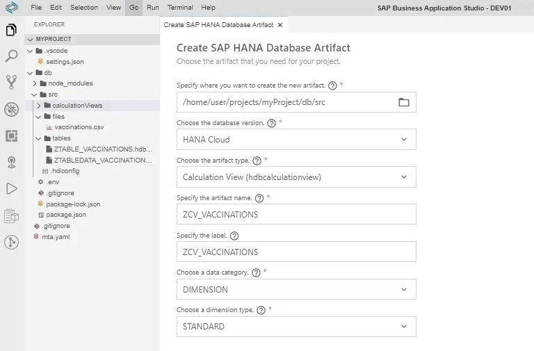 Create SAP HANA Database