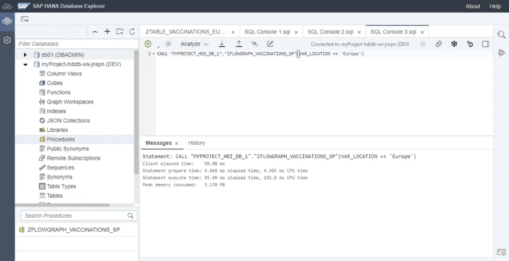 sap hana database explorer