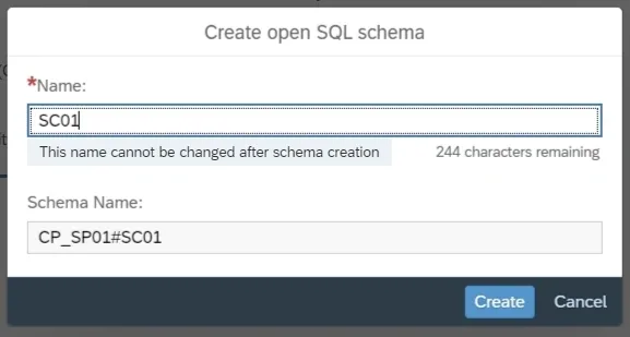 create open sql schema