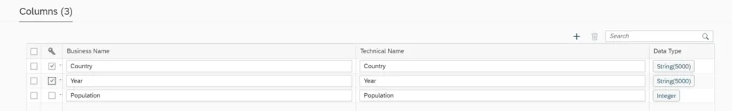 story with SAP Datasphere tables